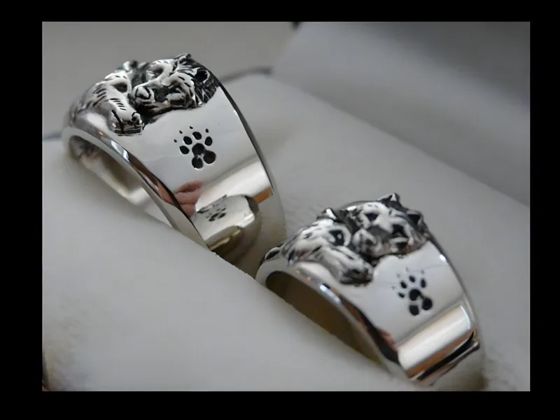 Wolf Couple Wedding Set, by Ahern & Brucker