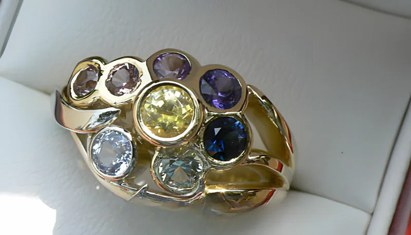 Montana Sapphire Anniversary Ring, by Ahern & Brucker