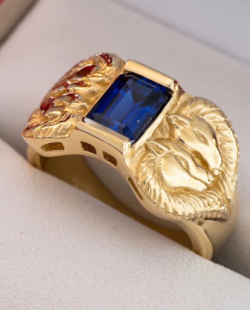 Wolf Couple Wedding Band — view 3, by Ahern & Brucker