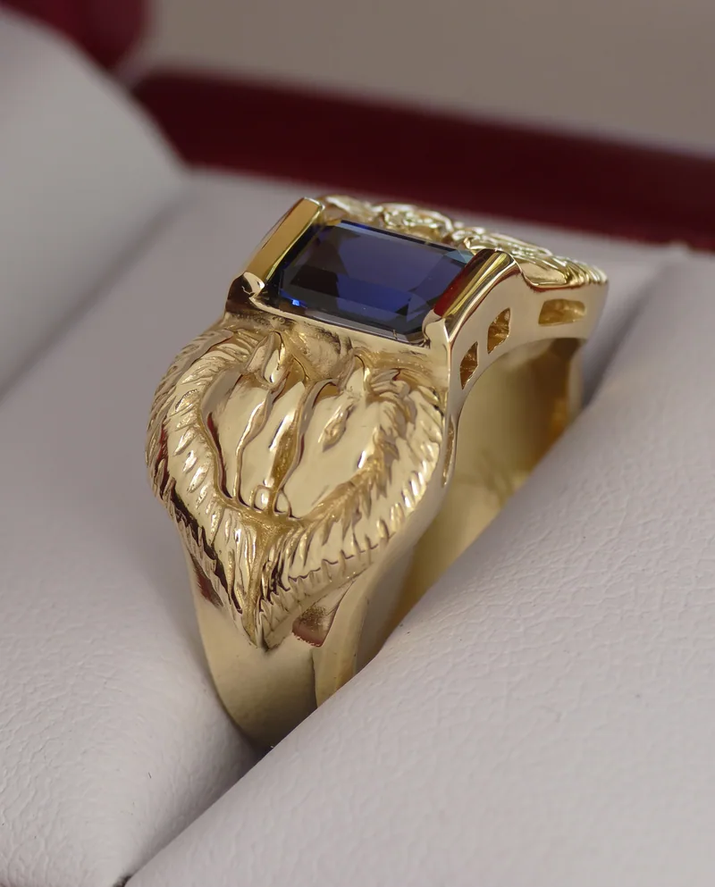 Wolf Couple Wedding Band, by Ahern & Brucker