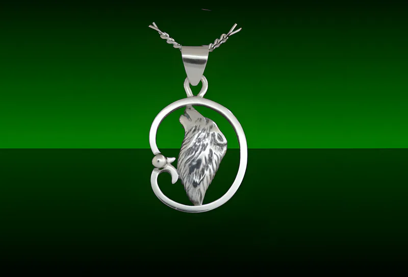 Small Wolf Pendant — view 4, by Ahern & Brucker