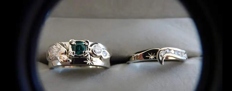 Women's Two-Piece Wolf Wedding Set, by Ahern & Brucker
