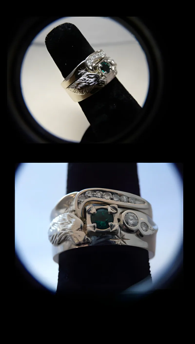 Women's Two-Piece Wolf Wedding Set — view 4, by Ahern & Brucker