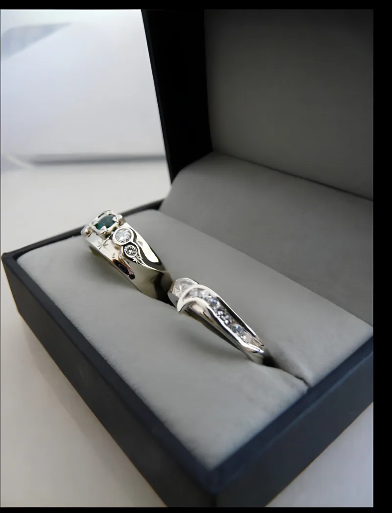 Women's Two-Piece Wolf Wedding Set — view 3, by Ahern & Brucker