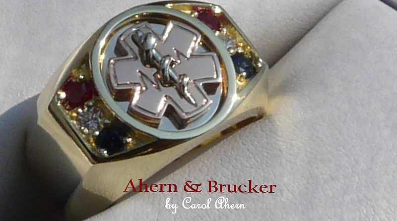 Three-Tone EMT Ring — view 3, by Ahern & Brucker