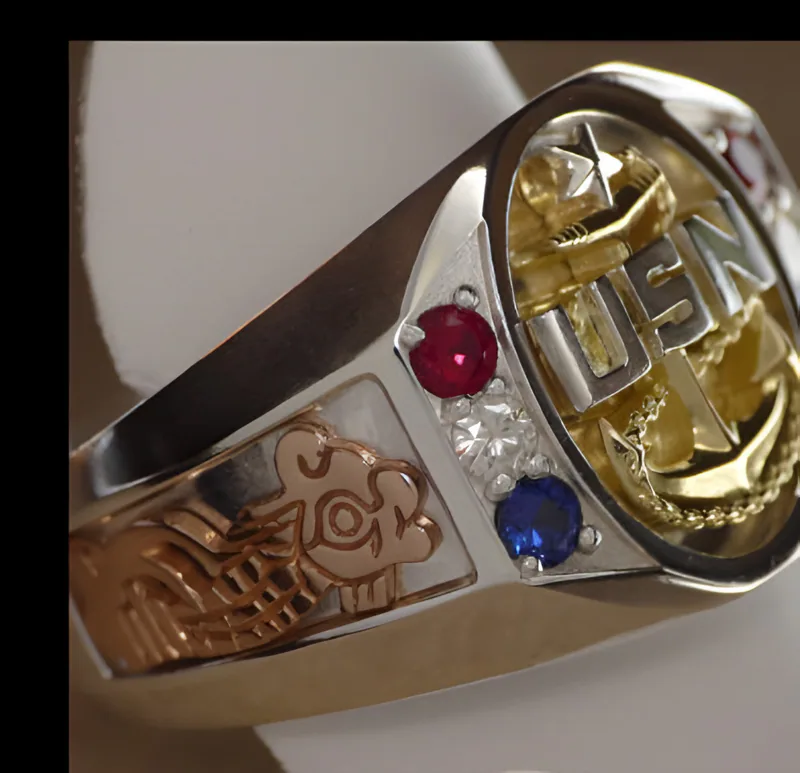 Submariner Chief Ring — view 3, by Ahern & Brucker