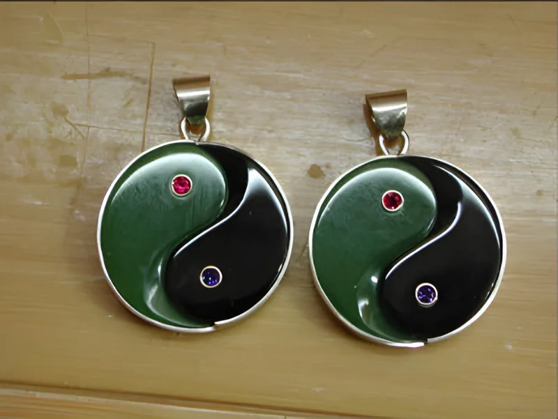 Jade Yin Yang Pendant — view 3, by Ahern & Brucker