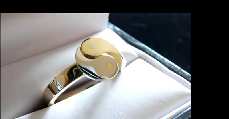 Hand-Fabricated Yin Yang Ring — view 3, by Ahern & Brucker